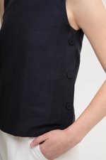 ERICA SIDE BUTTONS LINEN TOP