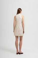 DANIELLA CHEONGSAM LINEN JACQUARD DRESS W DETACHABLE COLLAR