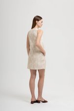 DANIELLA CHEONGSAM LINEN JACQUARD DRESS W DETACHABLE COLLAR