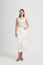 SADDIE DENIM MIDI SKIRT W SLIT