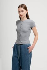 JAMEY LACE TRIM RIBBED KNIT TOP