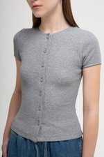 JAMEY LACE TRIM RIBBED KNIT TOP