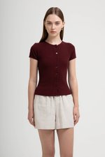 JAMEY LACE TRIM RIBBED KNIT TOP