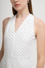 ISABELLA HALTER NECK POLKA DOT MIDI DRESS