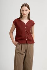 MIKA BUTTONDOWN LINEN TOP