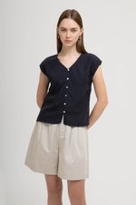 MIKA BUTTONDOWN LINEN TOP