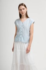 MIKA BUTTONDOWN LINEN TOP