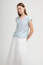 MIKA BUTTONDOWN LINEN TOP