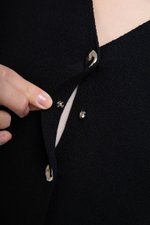 DEBRA SILVER BUTTON KNIT TOP