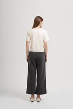 DEBRA SILVER BUTTON KNIT TOP