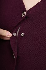 DEBRA SILVER BUTTON KNIT TOP