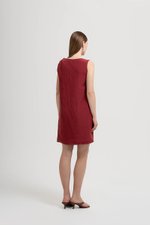MISCHA TWIST SHOULDER LINEN DRESS