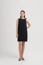 MISCHA TWIST SHOULDER LINEN DRESS