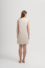 MISCHA TWIST SHOULDER LINEN DRESS