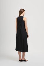 KATALINA LINEN MIDI DRESS W DETACHABLE BROOCH