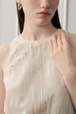 DANIELLA CHEONGSAM LINEN JACQUARD DRESS W DETACHABLE COLLAR