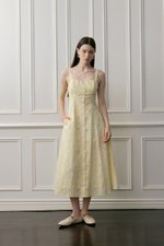 JADEY EYELET BUTTONDOWN MIDI DRESS