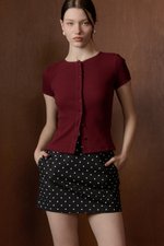 JAMEY LACE TRIM RIBBED KNIT TOP