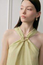 KATALINA LINEN MIDI DRESS W DETACHABLE BROOCH