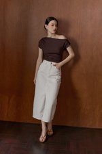 SADDIE DENIM MIDI SKIRT W SLIT