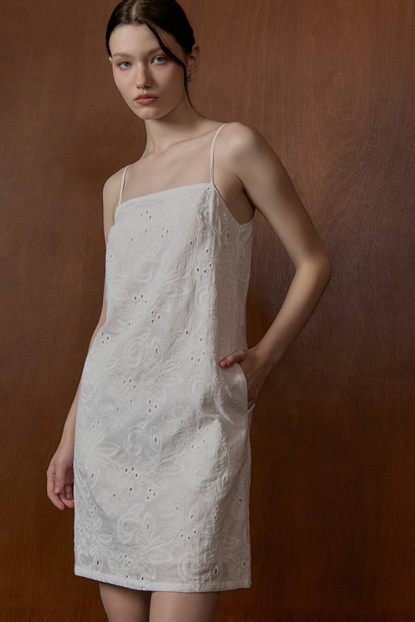 RAISSA CAMI EMBROIDERED MINI DRESS