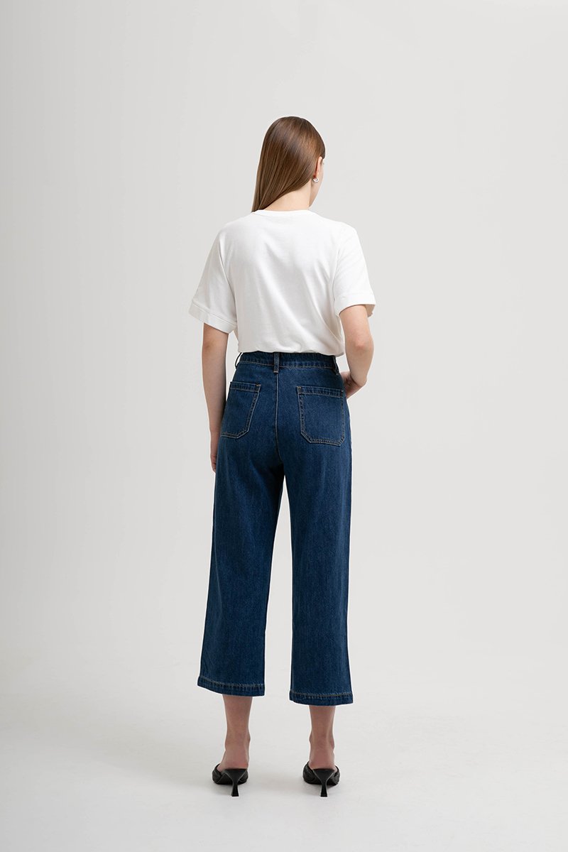 DAMARIS WIDE LEG DENIM JEANS (PETITE)