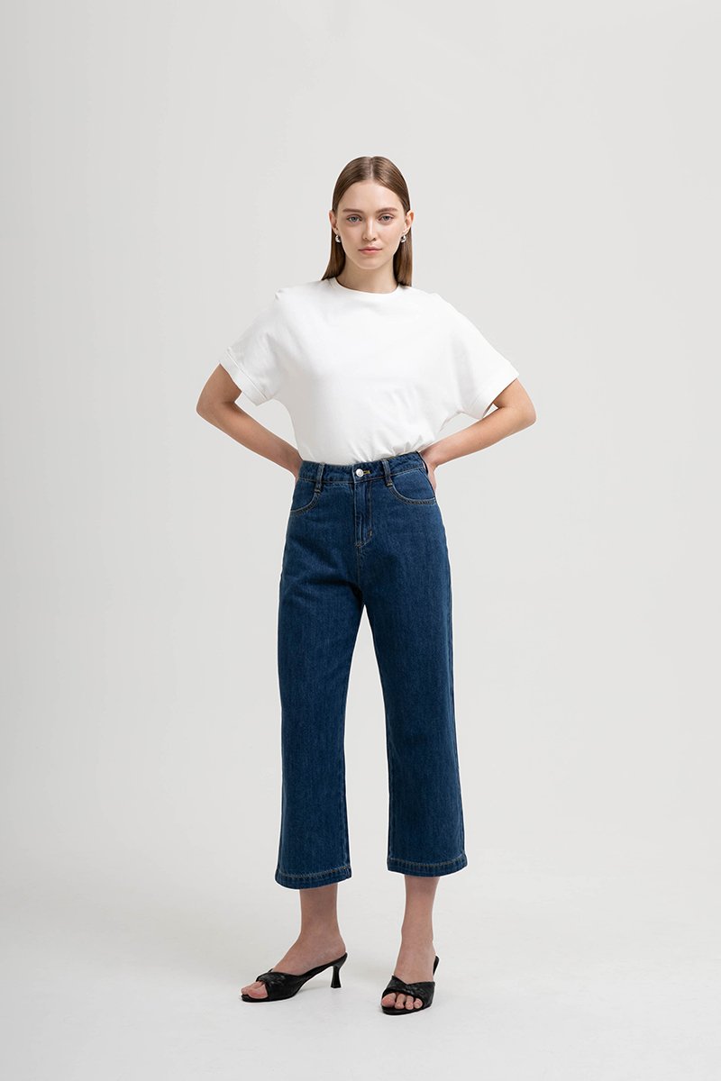 DAMARIS WIDE LEG DENIM JEANS (PETITE)