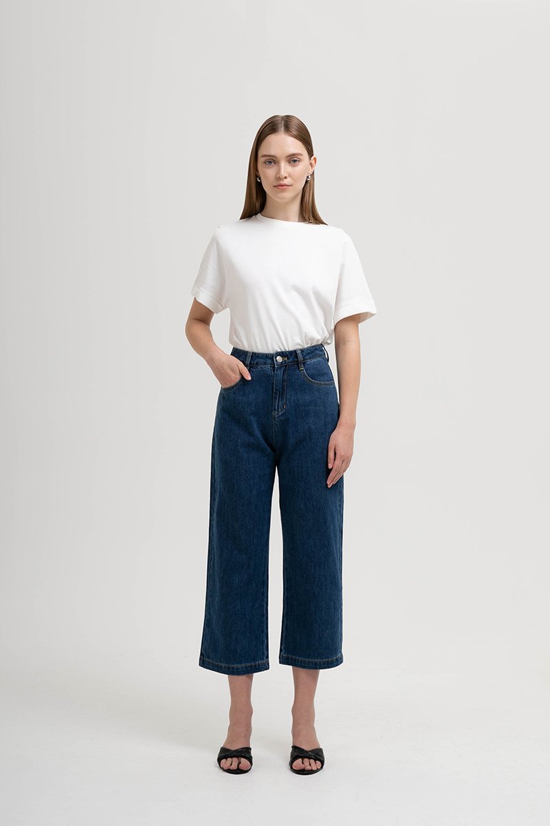 DAMARIS WIDE LEG DENIM JEANS (PETITE)