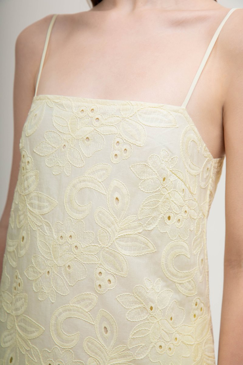 RAISSA CAMI EMBROIDERED MINI DRESS