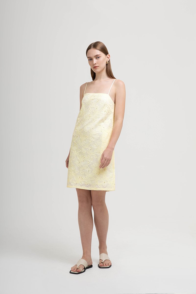 RAISSA CAMI EMBROIDERED MINI DRESS