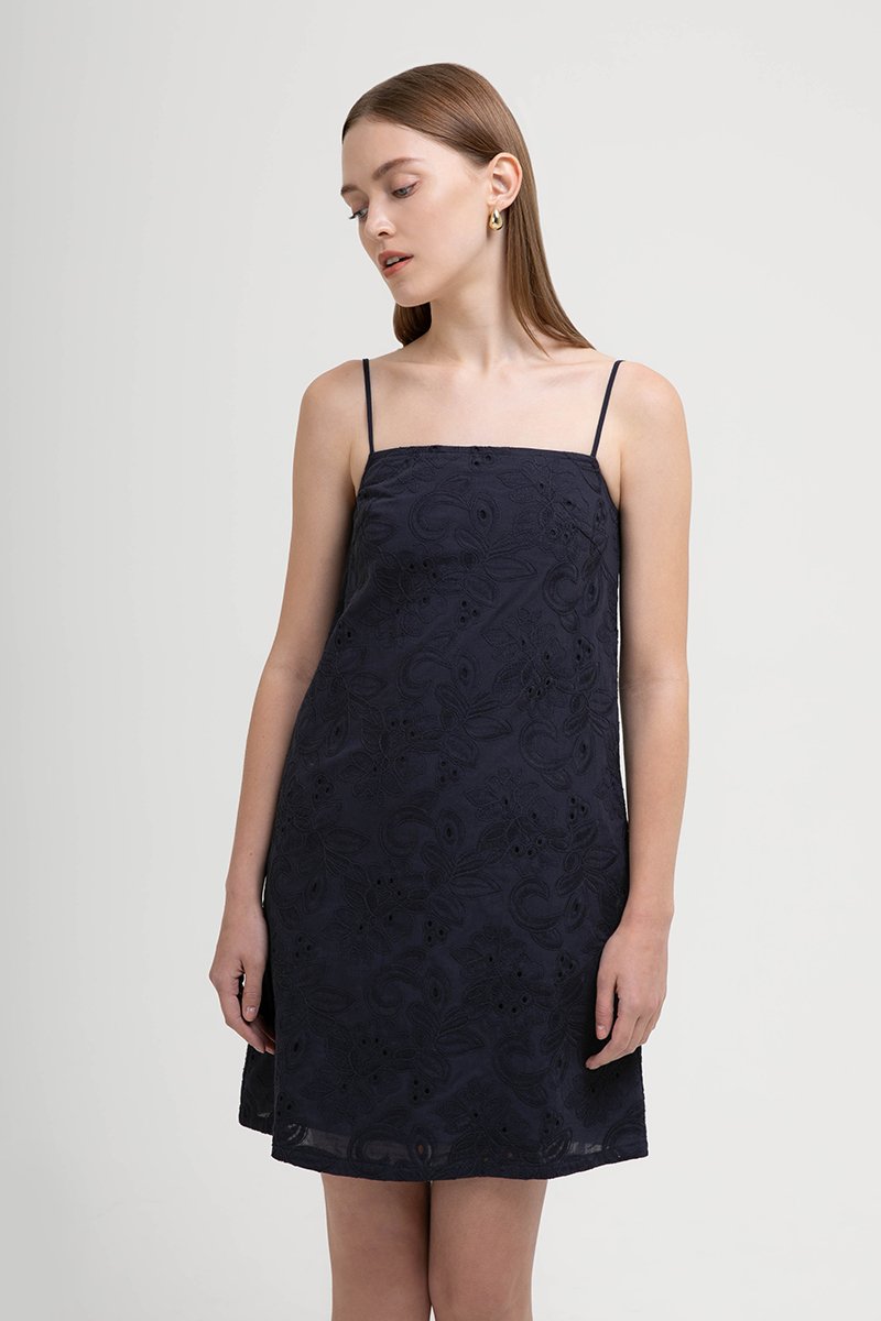RAISSA CAMI EMBROIDERED MINI DRESS