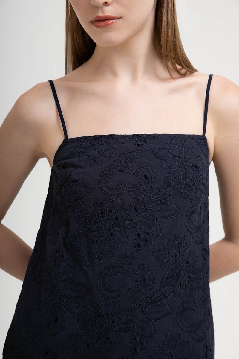 RAISSA CAMI EMBROIDERED MINI DRESS