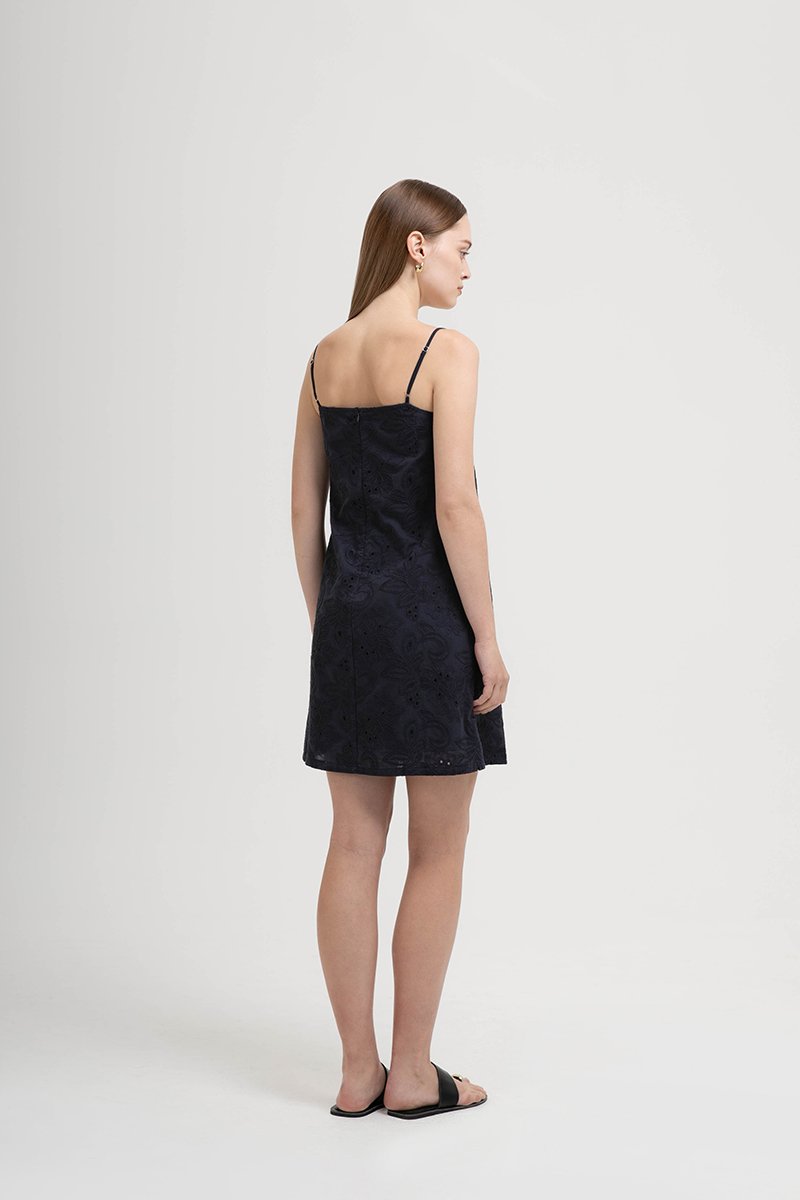 RAISSA CAMI EMBROIDERED MINI DRESS