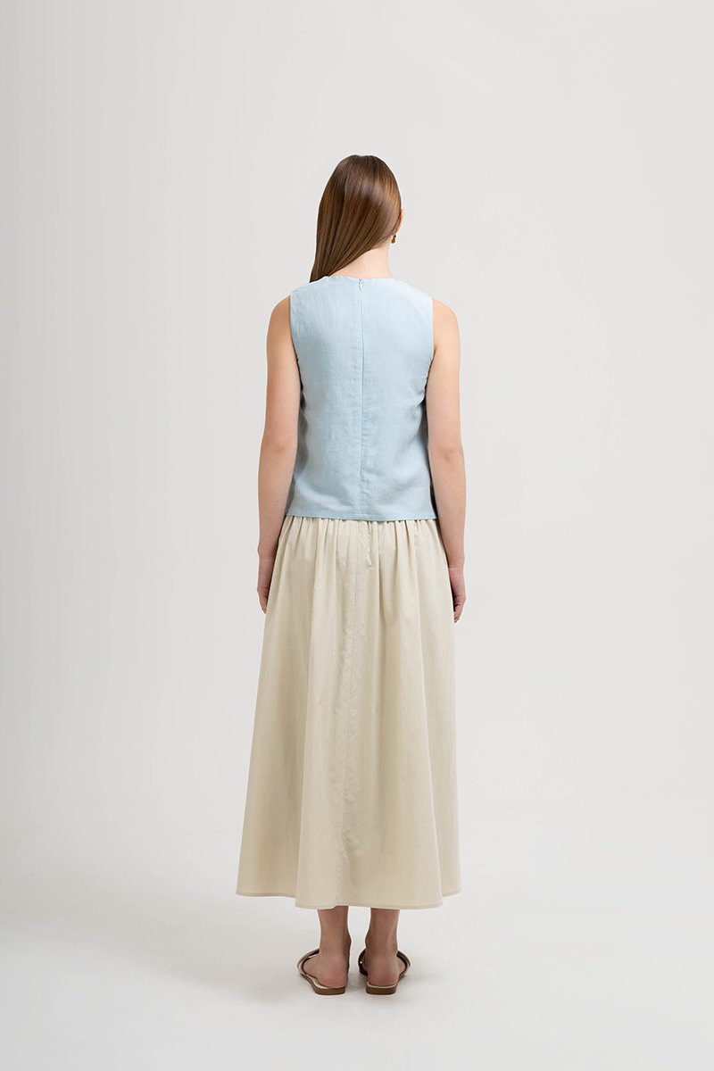 ERICA SIDE BUTTONS LINEN TOP