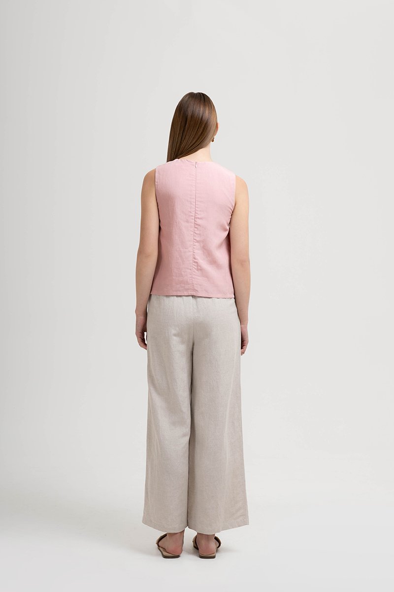 ERICA SIDE BUTTONS LINEN TOP