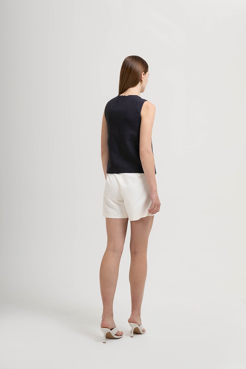 ERICA SIDE BUTTONS LINEN TOP