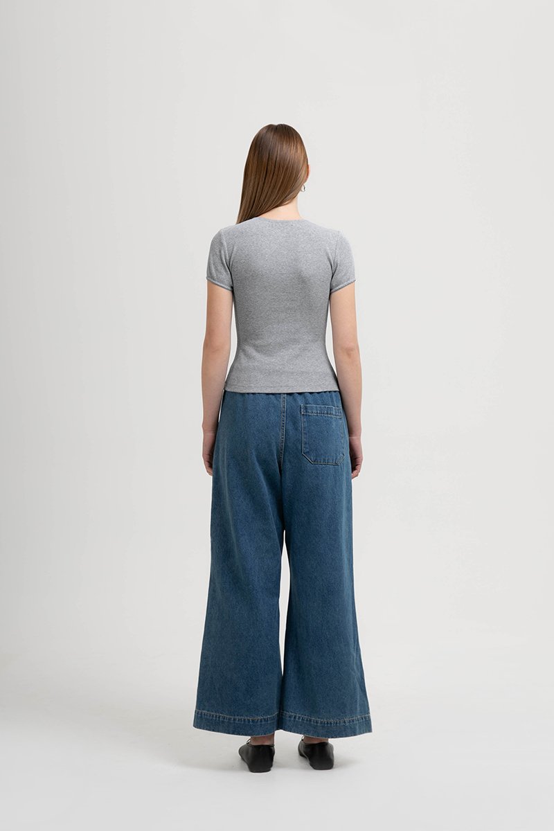 JAMEY LACE TRIM RIBBED KNIT TOP