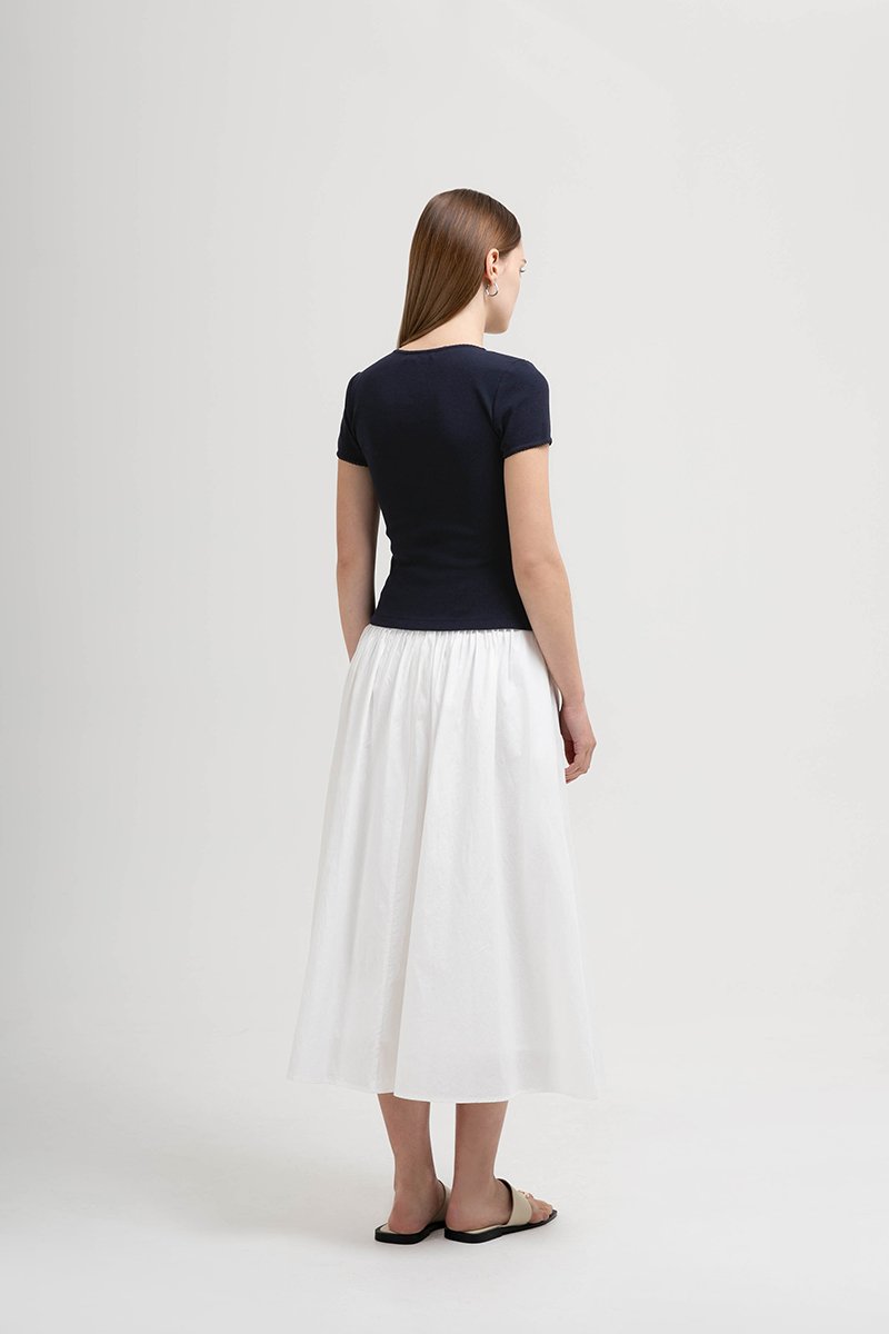 JAMEY LACE TRIM RIBBED KNIT TOP