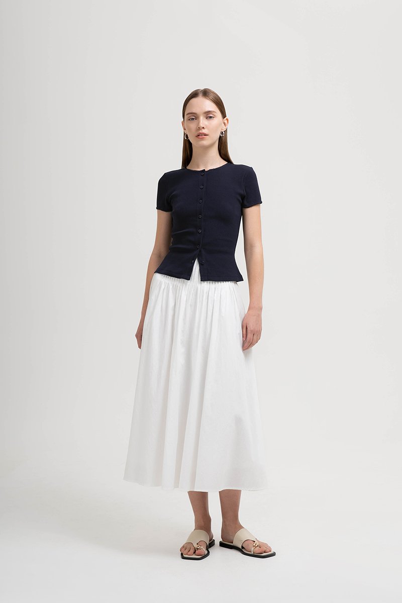 JAMEY LACE TRIM RIBBED KNIT TOP