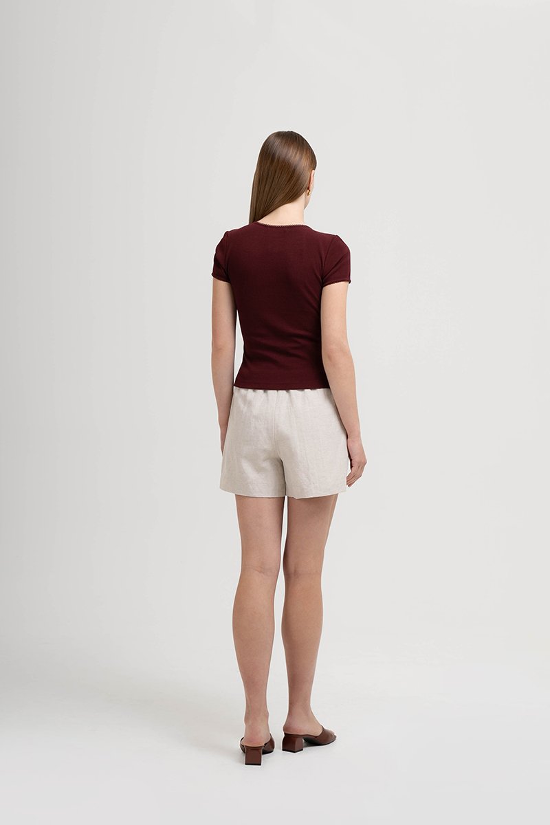 JAMEY LACE TRIM RIBBED KNIT TOP