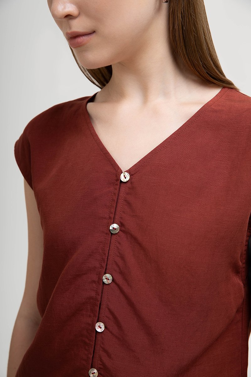 MIKA BUTTONDOWN LINEN TOP