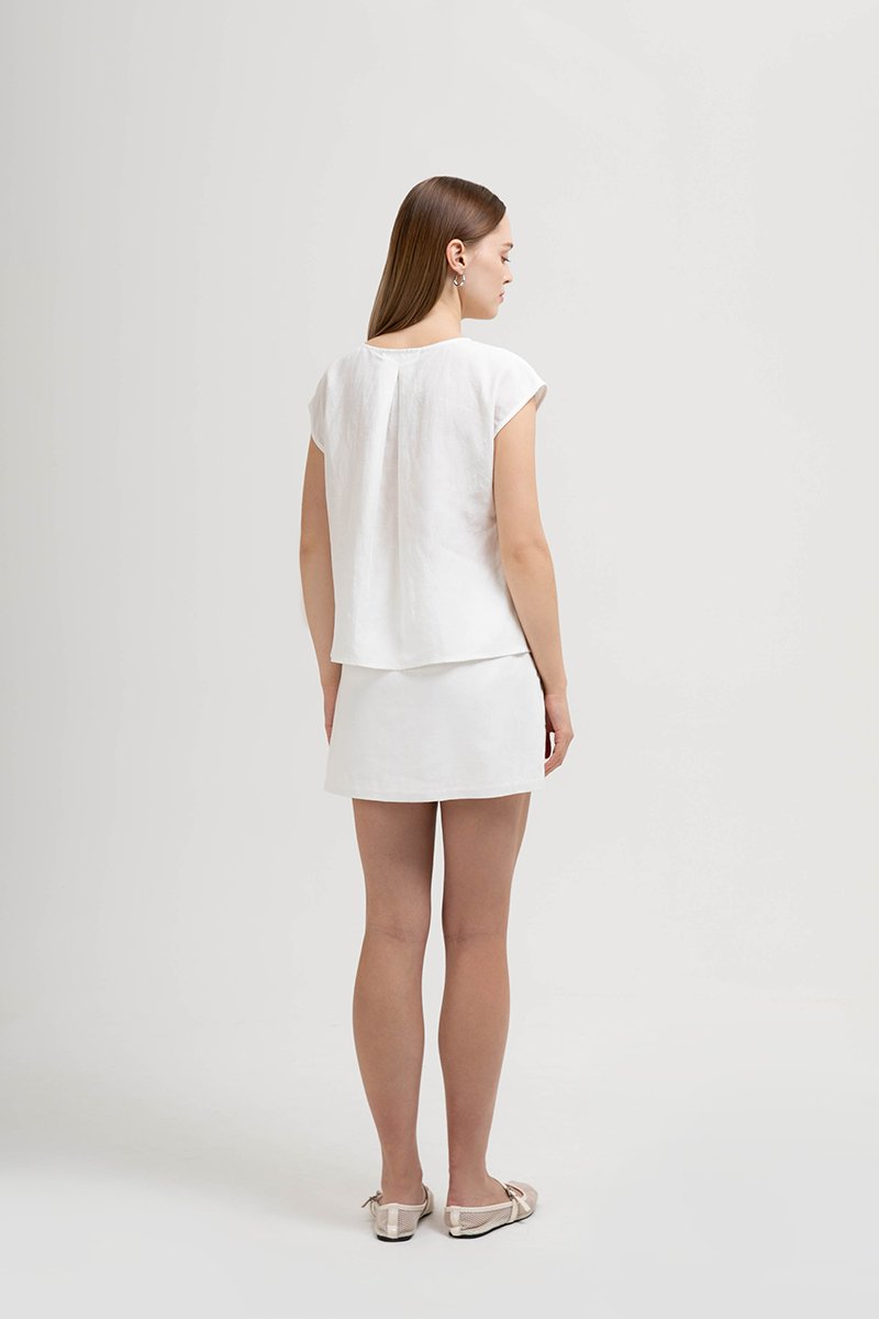 MIKA BUTTONDOWN LINEN TOP