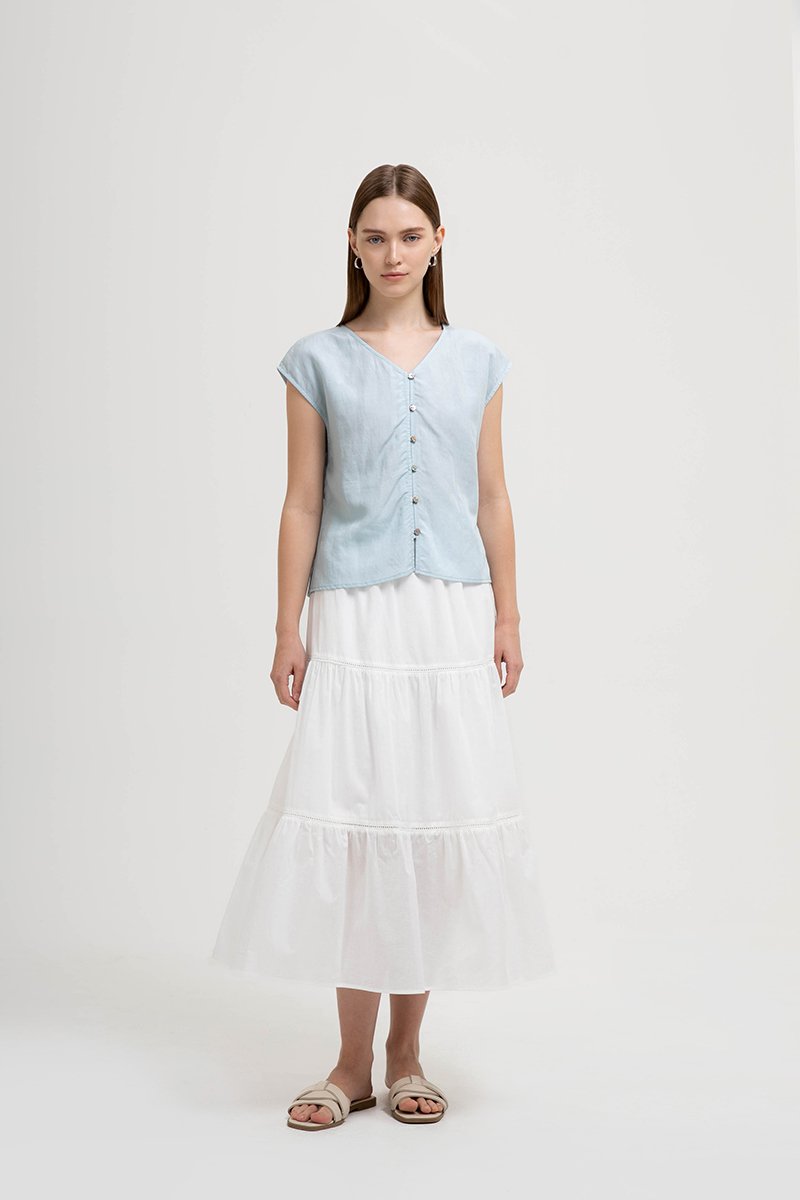 MIKA BUTTONDOWN LINEN TOP