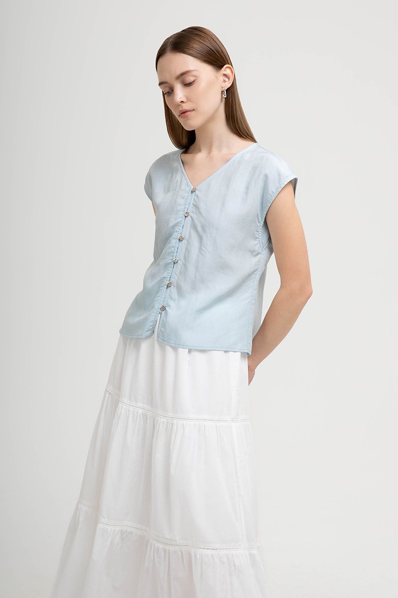 MIKA BUTTONDOWN LINEN TOP