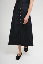 ARELLA BUTTON DOWN DENIM MIDI DRESS