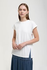 PENNY ROLLED CAP SLEEVES OVERSIZED TEE
