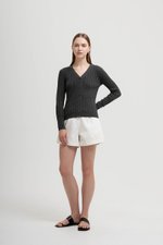 GINNY RIBBED KNIT CARDIGAN