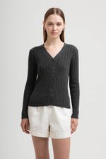 GINNY RIBBED KNIT CARDIGAN