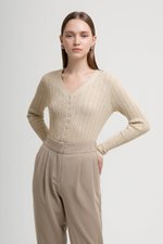 GINNY RIBBED KNIT CARDIGAN