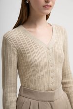 GINNY RIBBED KNIT CARDIGAN